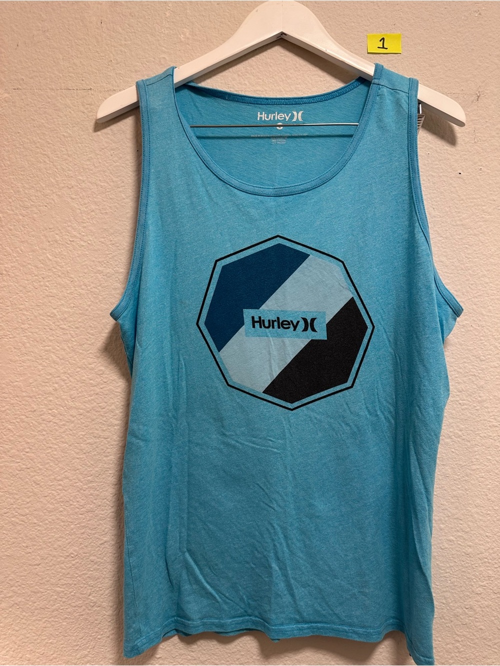 Hurley Men’s Large Blue Heather Graphic Tank Top Surf Skate Sleeveless Shirt